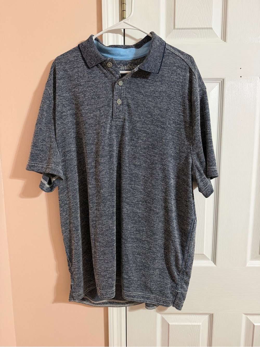 Caribbean Men’s Heathered Navy Polo Shirt